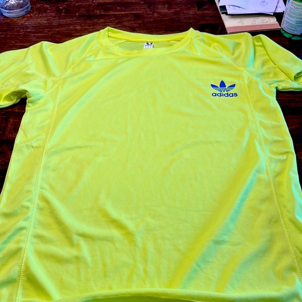 Running shirt with adidas logo not adidas shirt but great colors size large
